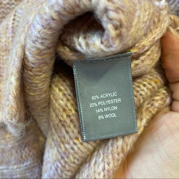 Marled by Reunited Pullover Knit Sweater Turtleneck Rose Gold Women's Medium - Picture 5 of 6